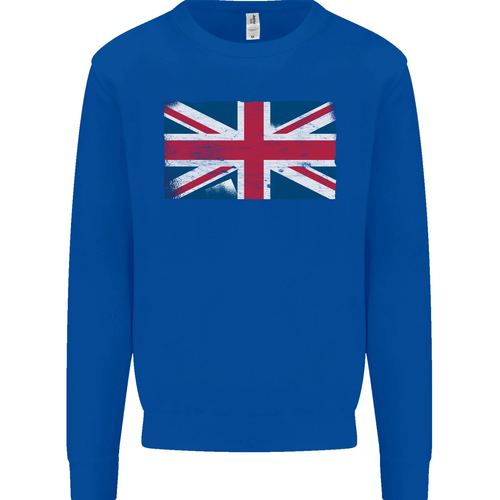 Distressed Union Jack Flag Great Britain Kids Sweatshirt Jumper - Picture 6 of 77