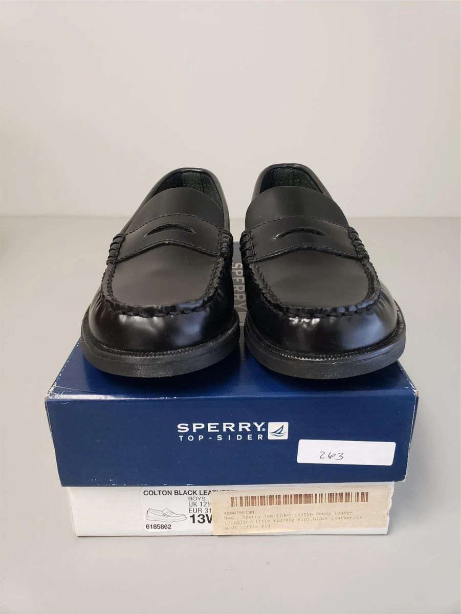 Boys Sperry Colton Leather Penny Loafer Size 13W Pre Owned eBay