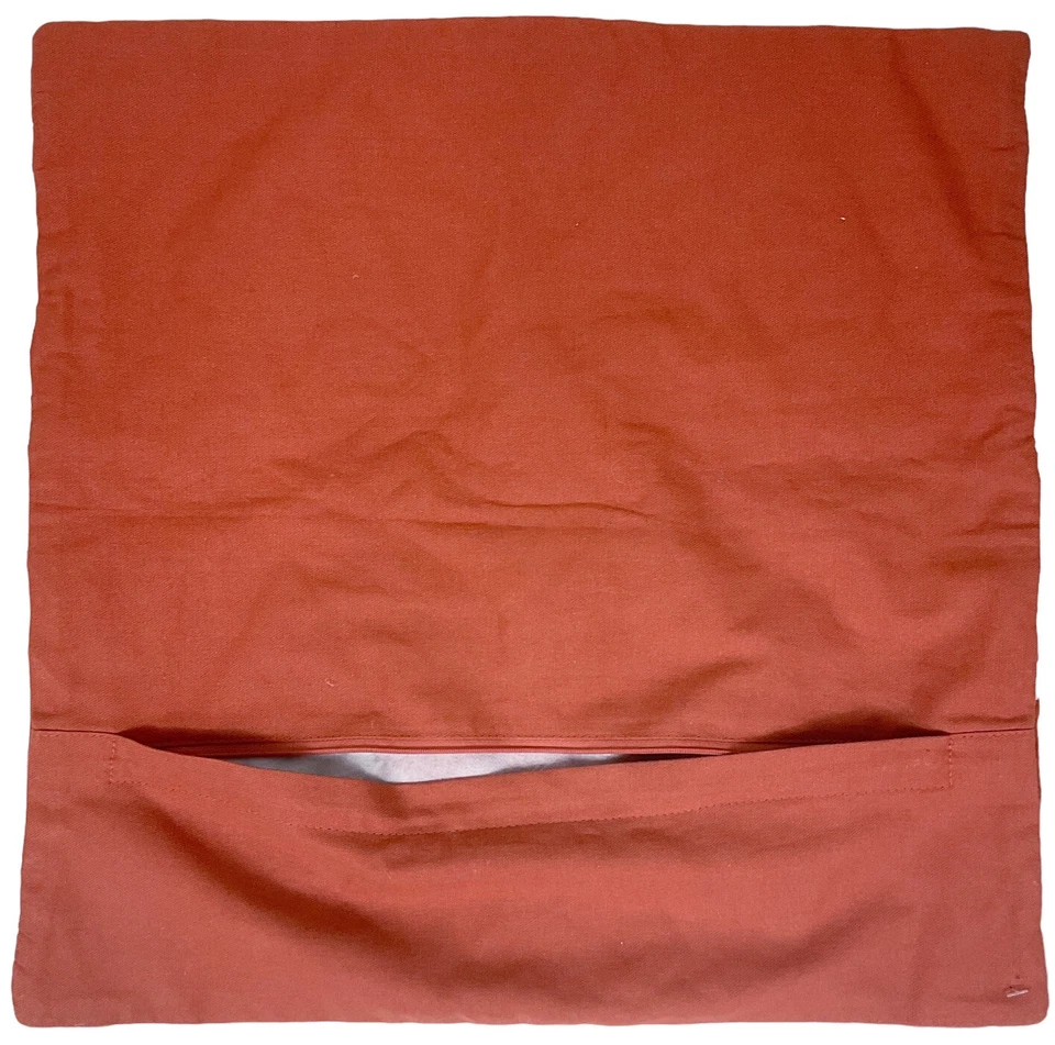 NEW Surya Zulu ZLU-001 18X18” Square Cotton Pillow Cover Rust Orange/Beige/Blue - Image 4 of 4