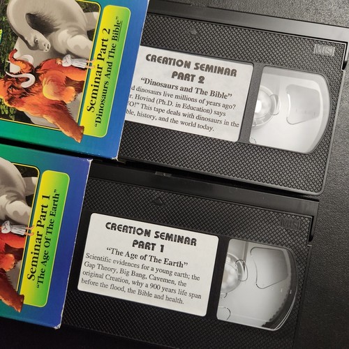 Dinosaurs Creation Evolution VHS Tape Parts 1 and 2 Creation Seminar Dr. Kent - Picture 2 of 4