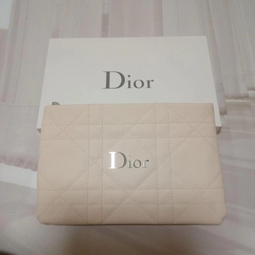 Sac à pochette plate Christian Dior sac à pochette maquillage sac dans un sac blanc cassé « pas de boîte »
