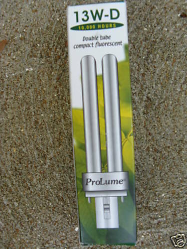 💡 Lot of 2 PROLUME 13W-D 2-Pin Compact Fluorescent Light Bulb, Double Tube