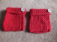 Beautiful New Handmade Boot Cuffs Deep Pink Gray Buttons 6" Long NICE