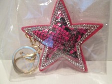 RHINESTONE PINK HEART KEYCHAIN PURSE CLIP