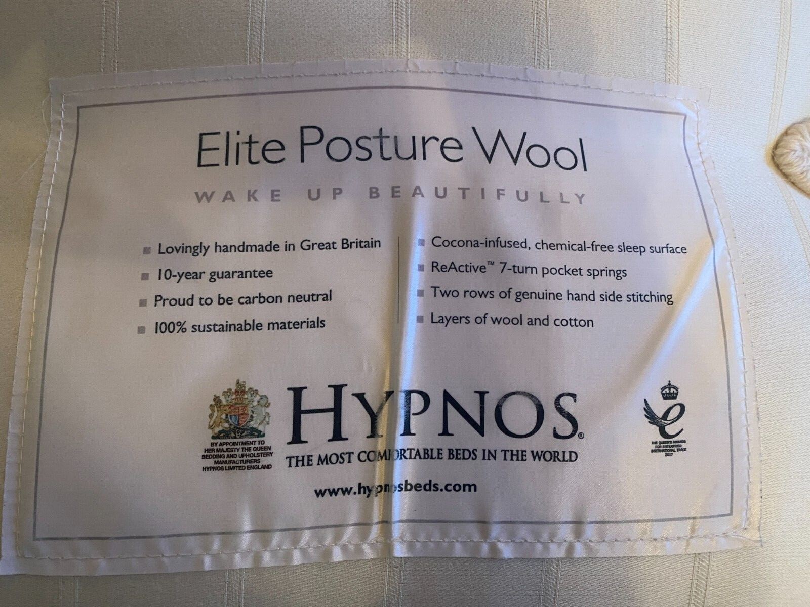 Hypnos king size mattress, Dual Firmness, Pocket Sprung, Used eBay