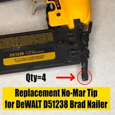 No-Mar Contact Tip Nose Cushion for DeWALT D51238 - 18-Gauge Brad Nailer - QTY 4