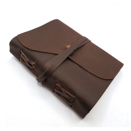 Custom Family Crest Leather Journal, Free Personalization 5" x 7" Lined Paper - Picture 8 of 10