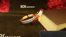 Ladies Copper  Rhodium Bangle with Coloured Strip - Helps with Rhuematism