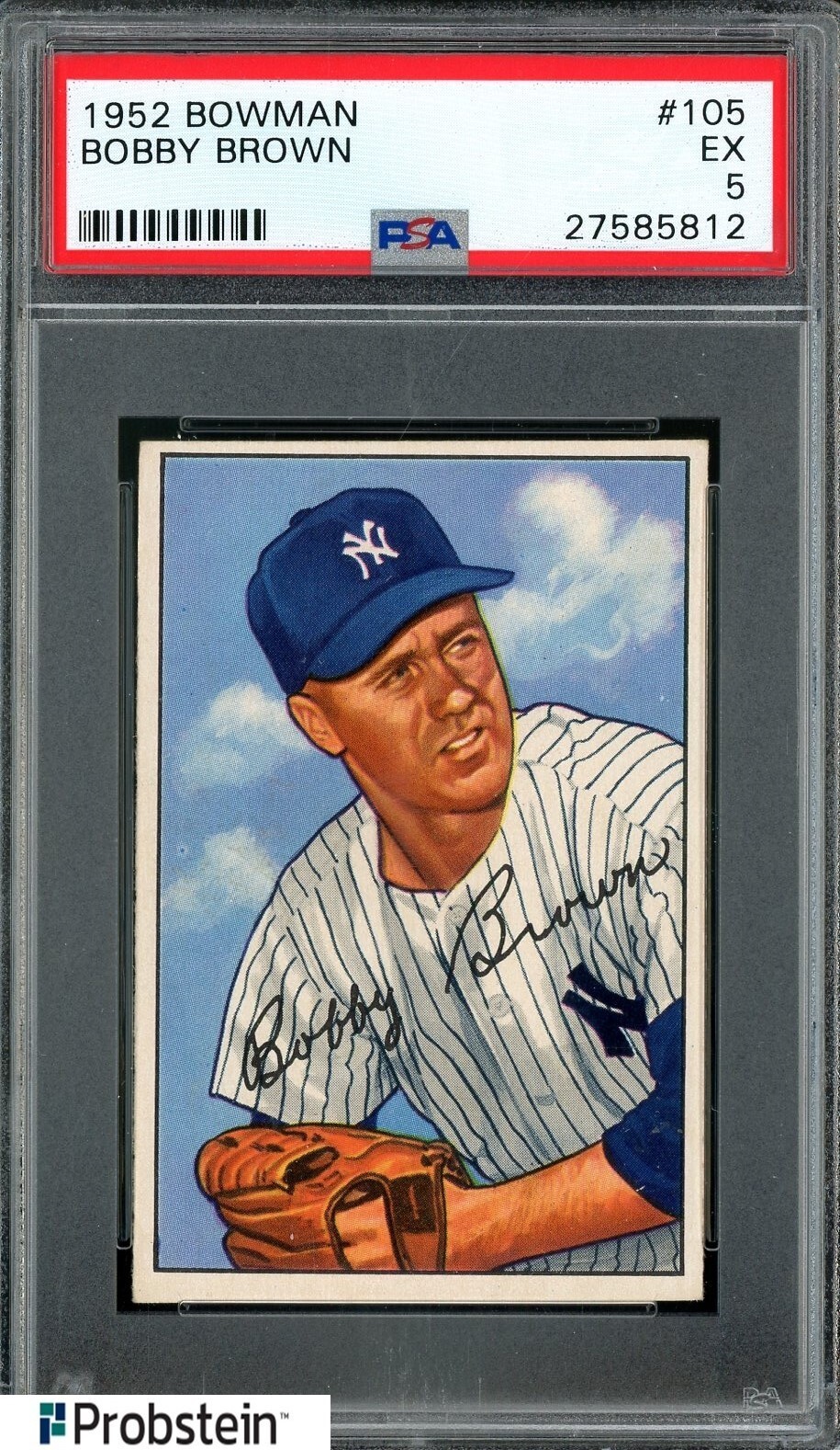 1952 Bowman #105 Bobby Brown New York Yankees PSA 5 EX