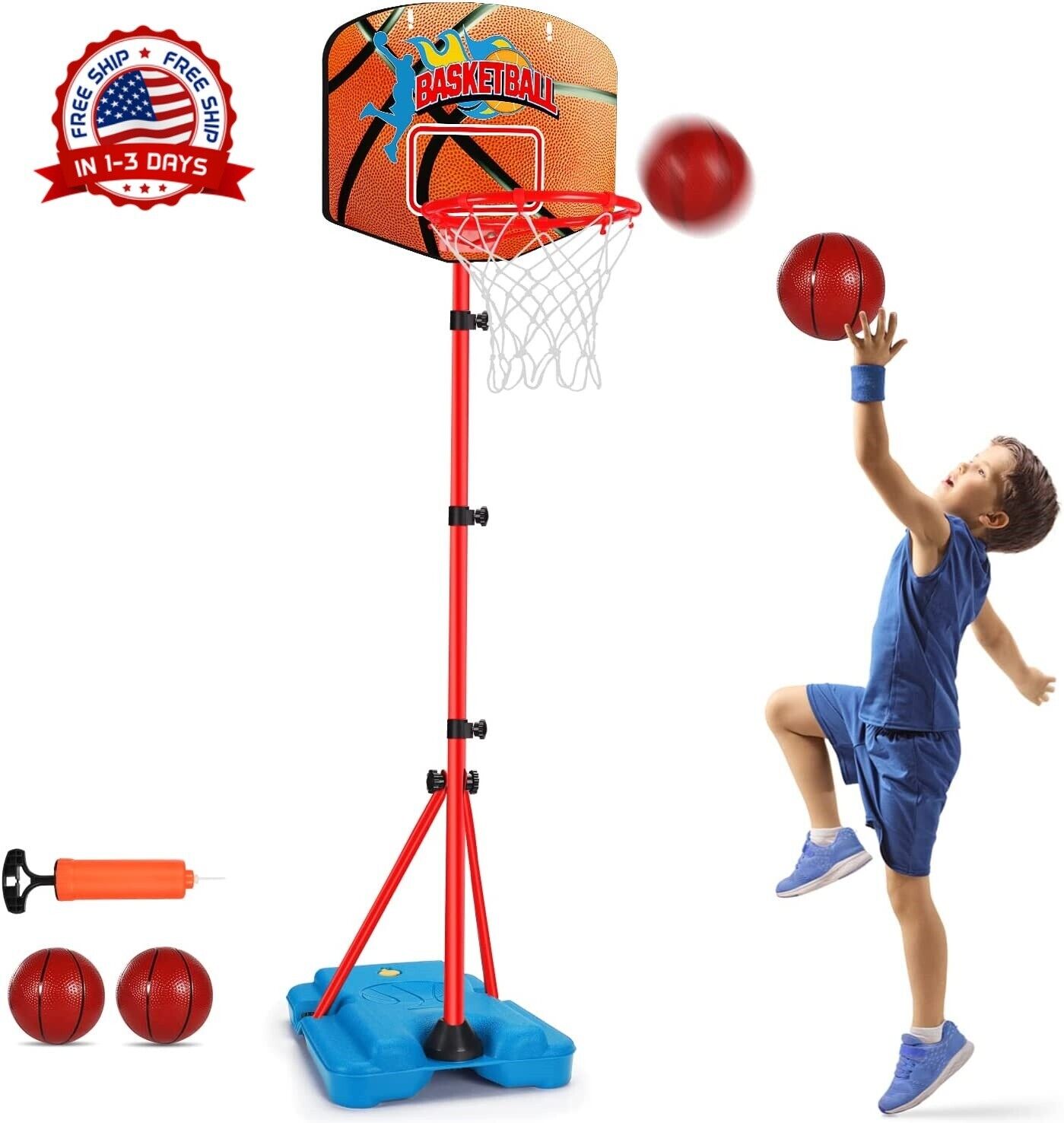 COSTWAY Mini Canasta Baloncesto Habitacion, Juego de Baloncesto de Doble  Tiro, 4 Balones, Bomba de Inflado