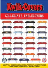 Kwik-Covers College Rectangular Fitted Plastic 6' & 8' Table Covers Collegiate