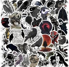 10pcs Gothic Plague Raven Stickers- Scrapbooking/Crafts- Random Assortment