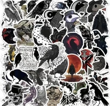 10pcs Gothic Plague Raven Stickers- Scrapbooking/Crafts- Random Assortment
