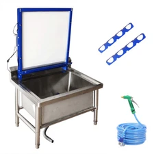 Vertical Screen Printing Washout Tank w/ Backlight Frame Washing Sink Booth SS