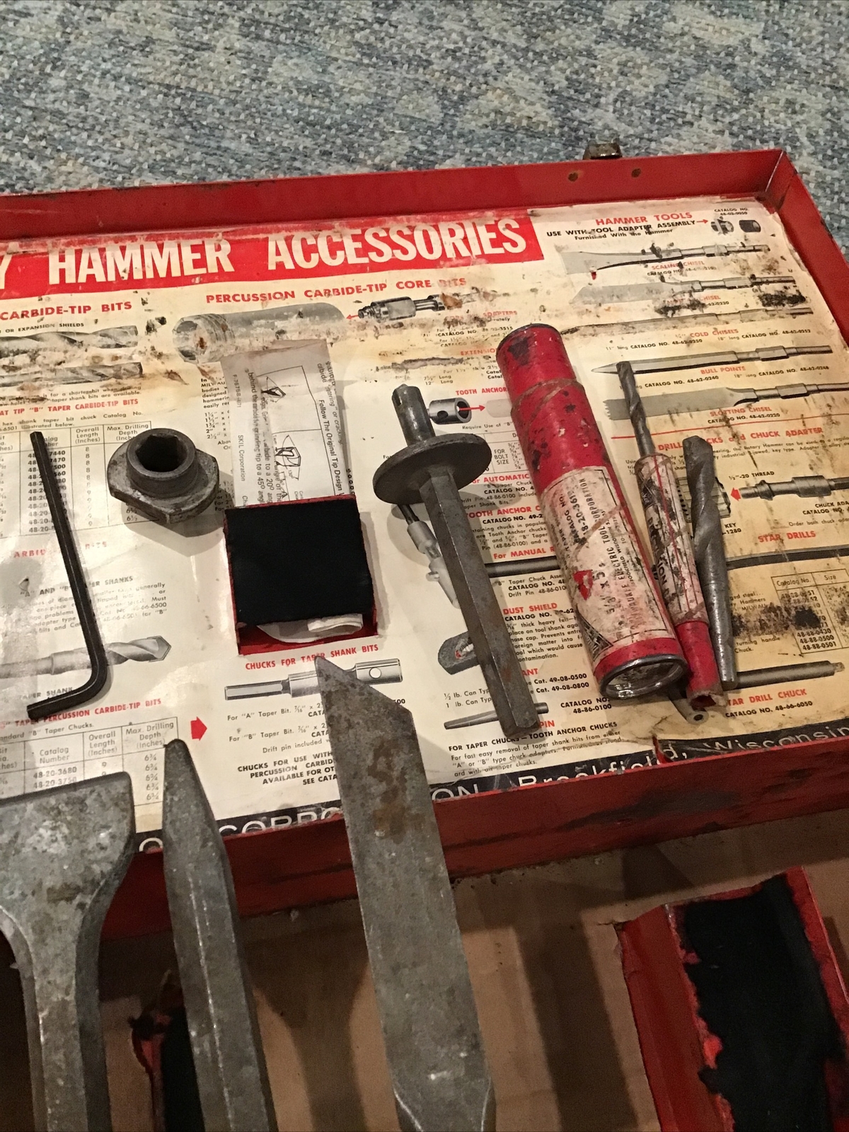 Vintage Milwaukee 5300 Heavy Duty Rotary Hammer Drill, Case & Bits eBay