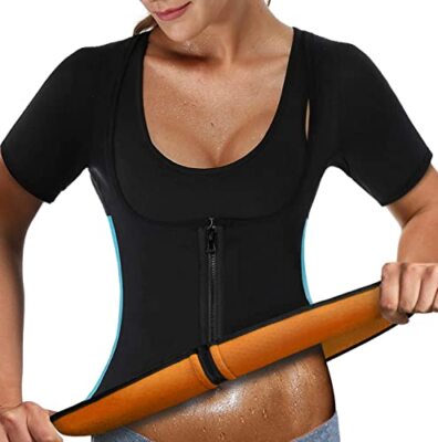 Women Sauna Body Shaper Sweat Suit Sleeve Spa Cami Hot Neoprene Slimming Work...