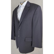 John W. Nordstrom Loro Piana Super 110s Wool Pinstripe Blazer Navy Blue 2-Button