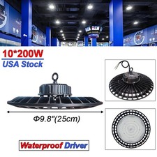 10 Pack 200W High Bay Led Light Fixture 6500K Daylight Garage Warehouse Lights 