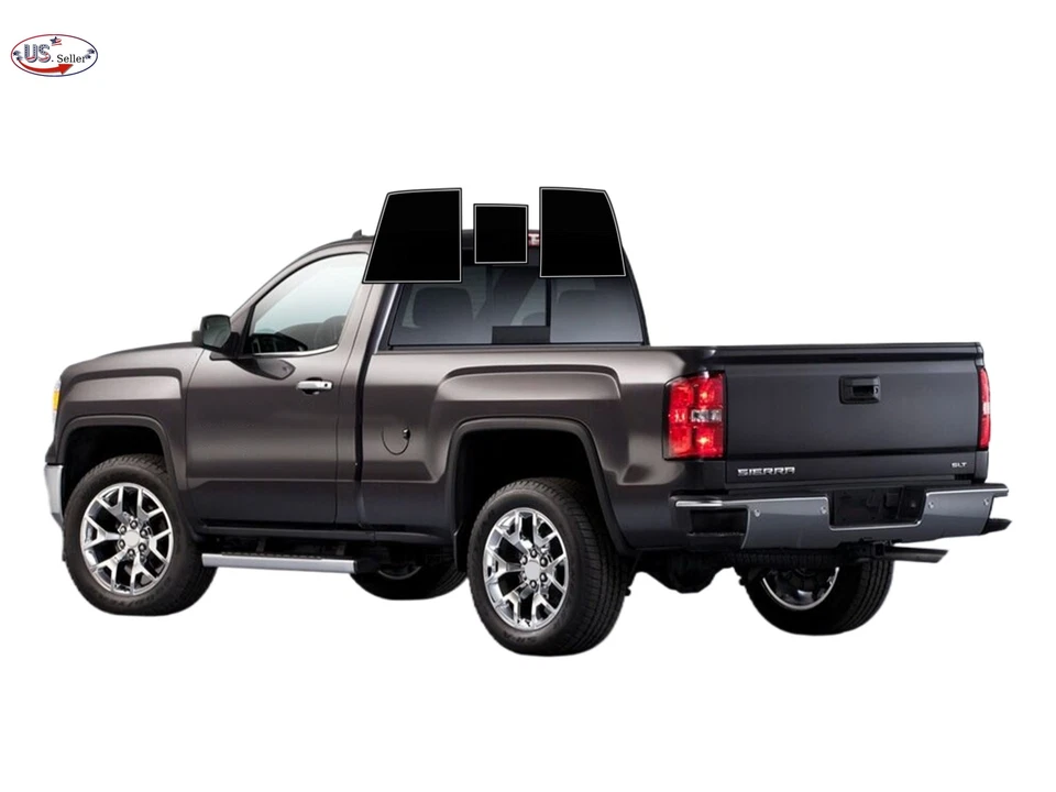 Kit de película de tinte de ventana de 2 capas precortada para GMC Sierra 1500 2014-2018 cabina regular Foto 3 de 4