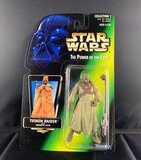 1996 Star Wars Kenner POTF2 Tusken Raider Green Card Col 2 MOC 69603