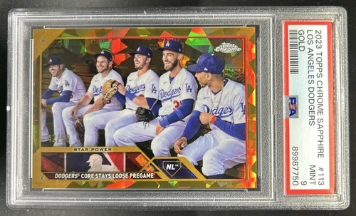 2023 Topps Chrome Sapphire Star Power Gold Refractor Checklist /50 PSA 9 Dodgers