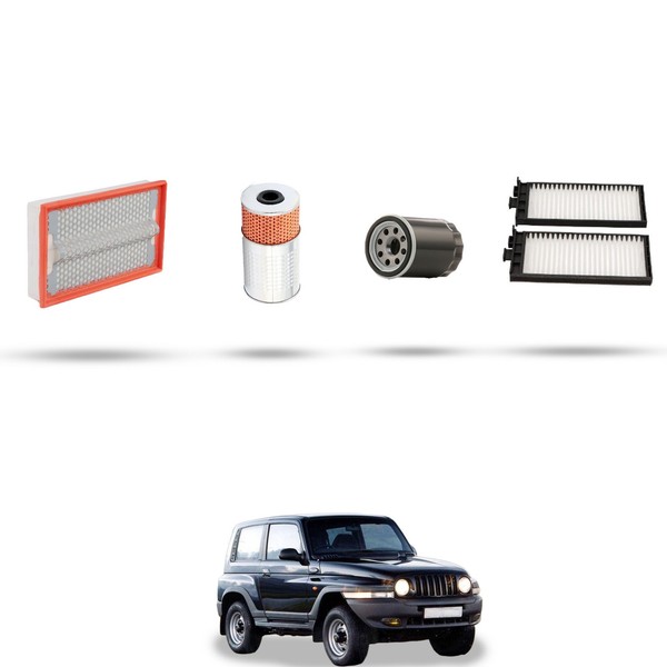 Hoffcar Wartungsset - 4 Filter FüR Chevrolet Korando 2.9 Diesel Turbo 88KW-image
