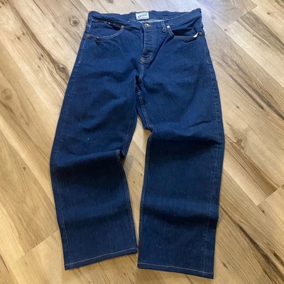 & and SONS Cutter Blue Stretch Workwear Denim Jeans 36x28 Selvedge denim