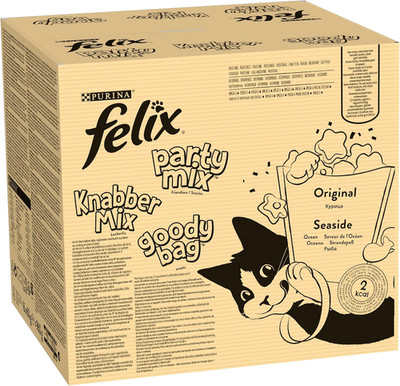 Felix Knabber Mix Original Und Strandspaß, Katzensnack Mit Verschiedenen Sorten 