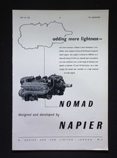 Original 1953 Advert Napier Nomad Aircraft Diesel Engine