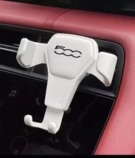 Car Mobile Phone Holder Adjustable Auto Stand Accessories For Fiat 500 White