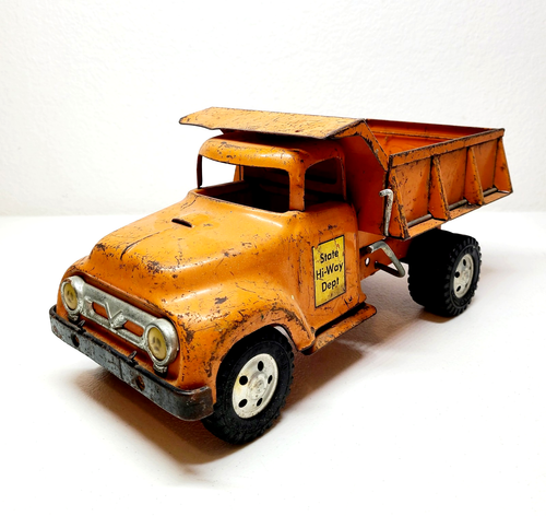 Vintage Tonka 1957 Original Hi-Way Dept. Muldenkipper Pickup Truck orange gepresster Stahl
