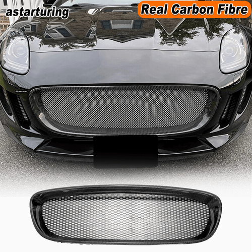 Fit For Jaguar F-type 2013-16 Real Carbon Fiber Front Bumper Grill Grille Frame  - Bild 1 von 13