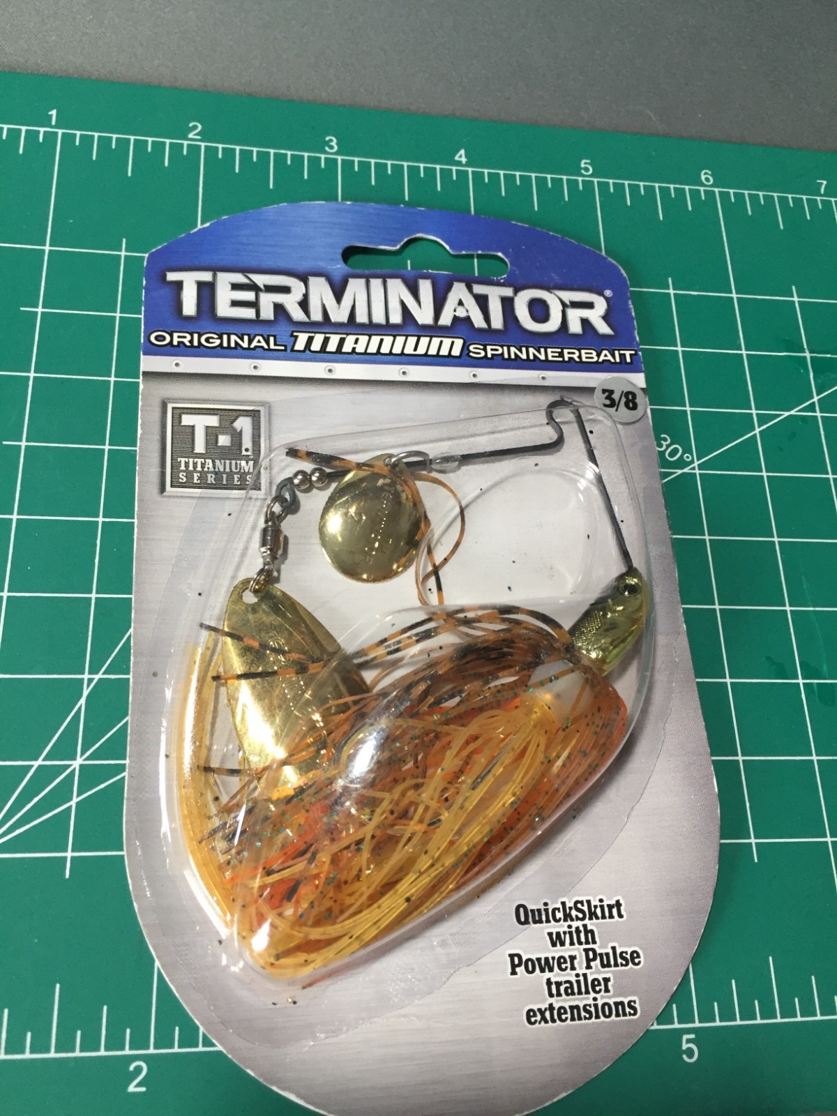 DISCONTINUED TERMINATOR T-1 3/8 OZ SPINNERBAIT PUMPKINSEED NIP - Image 1