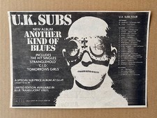 UK SUBS ANOTHER KIND OF BLUES MEMORABILIA Original Punk music press advert from 