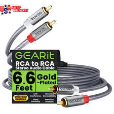 RCA Cable 6.6FT 2RCA Male to 2RCA Male Stereo Audio Cables Shielded Braided RC