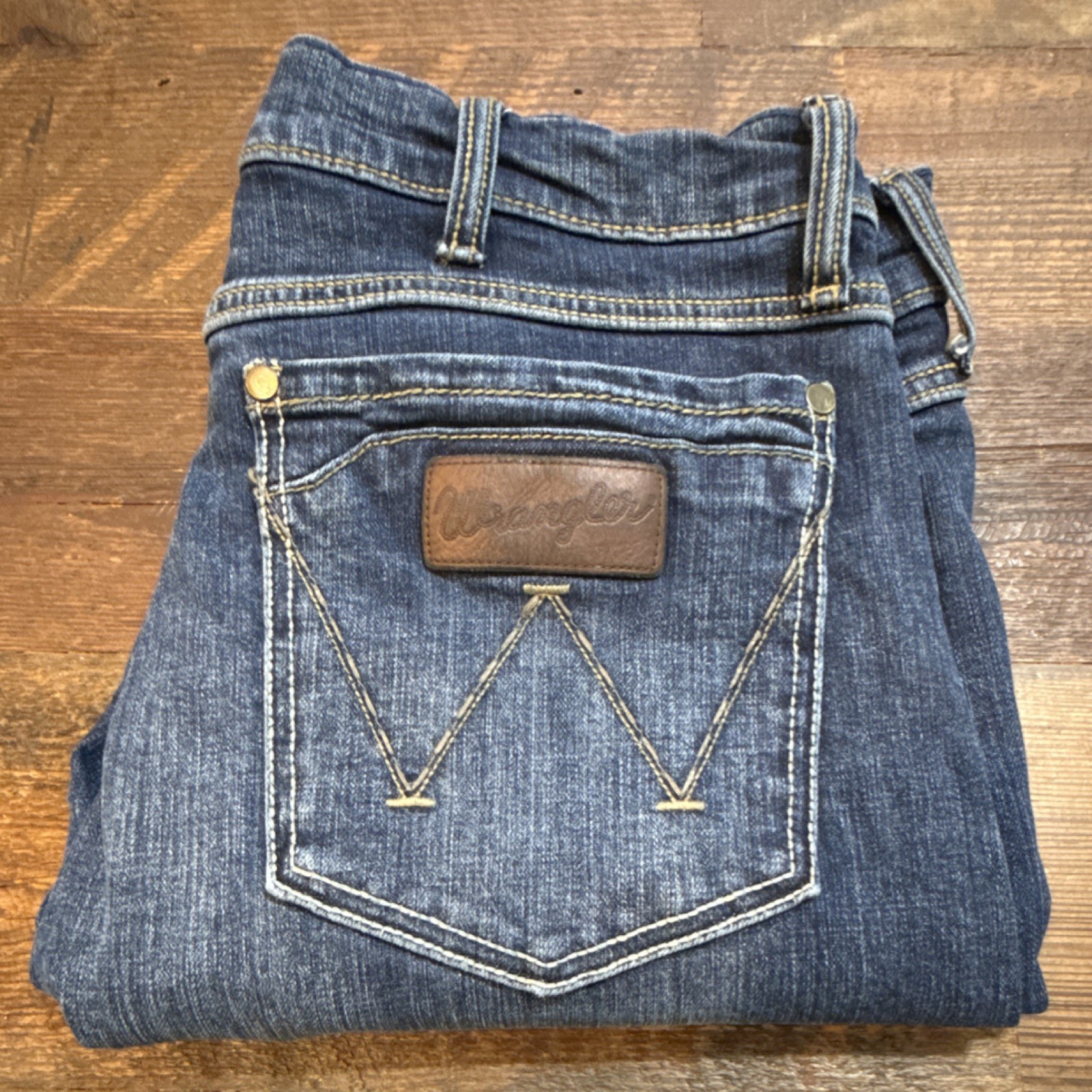 Blue Denim Cotton Button Logo Pockets Men