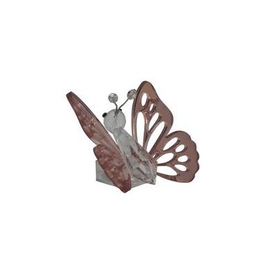 1 Stück Schmetterling Crystal Plex klein rosa gold elegante Dekoration Bonboniere Eve