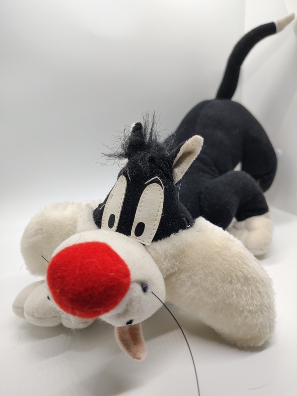 Vtg 1998 Looney Tunes Crouching Sylvester Cat Plush Stuffed Animal 14"