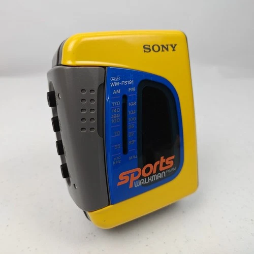 Sony Sports Walkman Vintage WM-FS191 Yellow AM/FM Radio Cassette Player  Tested