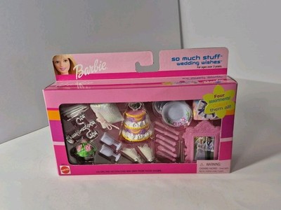 Barbie So Much Stuff Wedding Wishes Cake Food Dinning Vintage NOS 2001 