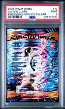 2024 Panini Prizm WNBA - Fireworks Caitlin Clark  Orange Pulsar Prizm 24/75 (RC)