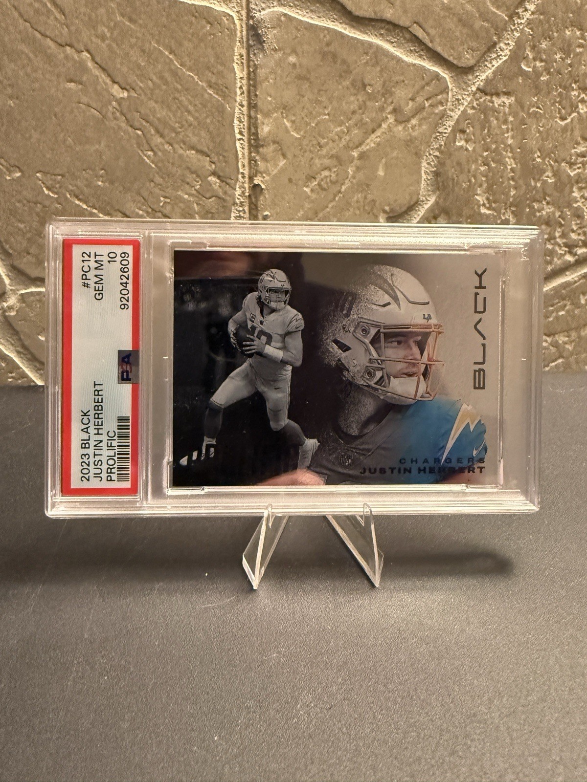 Justin Herbert 2023 Panini Black #PC12 Prolific Chargers PSA 10 GEM MINT