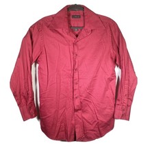 J. Ferrar Red Dress Shirt 15 1/2 32-33 Button Down Long Sleeve 100 Cotton Mens