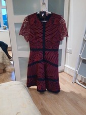 Lace Burgundy & Navy evening/cocktail/party/formal dress size 12, fit & flare