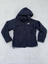 Women's The North Face Hyvent Jacket Black Pockets Full Zip Jacket Hooded Sz S