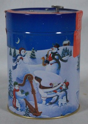 2004 LAMBERTZ SNOWMEN BAND WIND-UP MUSIC ''JINGLE BELLS'' GERMAN CANISTER TIN #1