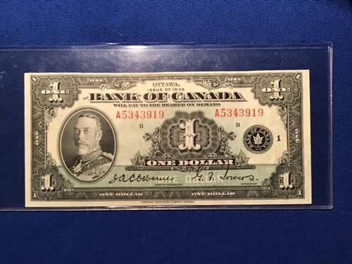 🔥 1935 Bank of Canada $1 • First Year Issue • King George V • Bank Note🔥