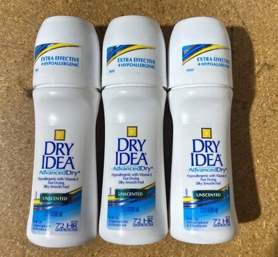 Dry Idea Advanced Dry Unscented Antiperspirant Roll On 3.25 Oz (Pack of 3)