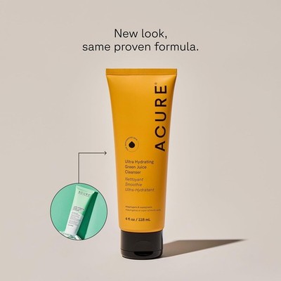 Acure Ultra Hydrating Green Juice Face Cleanser - Superfood Cleanser, Green Face