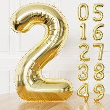 Light Gold Number 2 Balloon - Light Gold Number Balloons 0-9 Set
